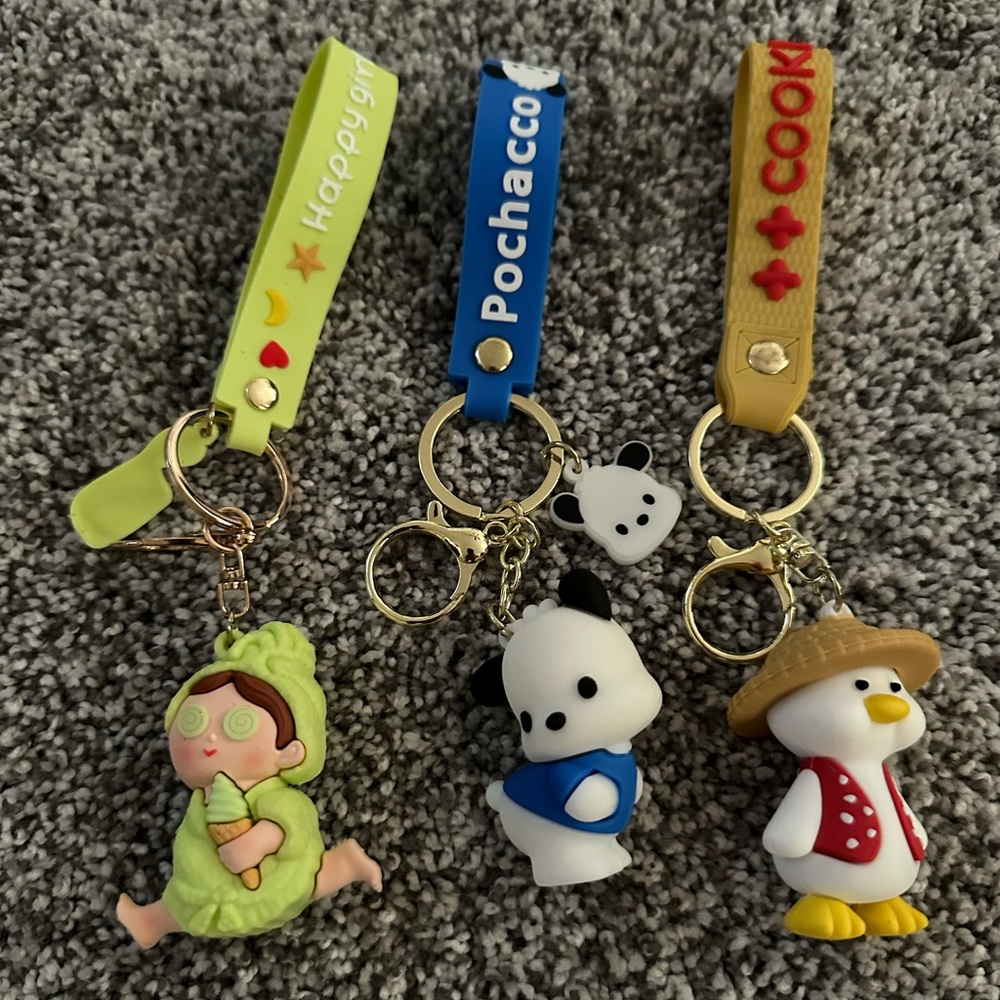 Pochacco, happy‎ girl, cooki Keychain